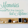 Decal Memories Made At The Beach Last A Lifetime Quote, Teal