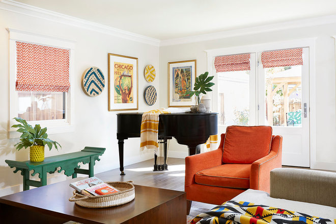 Eclectic Family Room by PepperJack Interiors