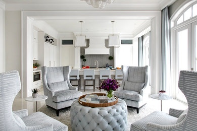 Open concept family room photo in Miami