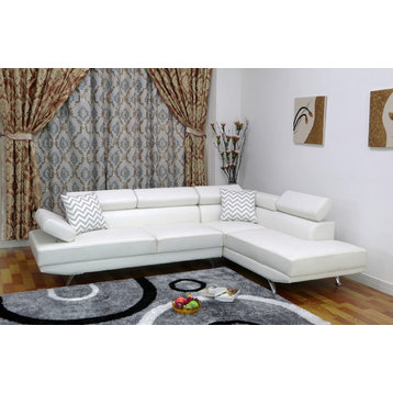 Kensley 2-Piece Sectional Sofa Set, White, Right-facing