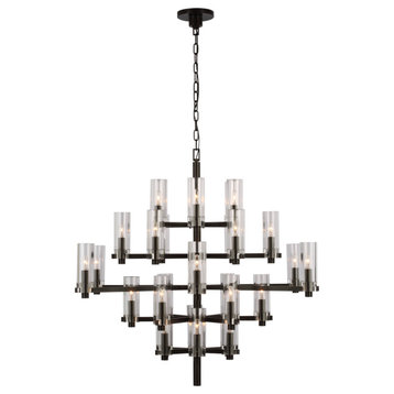 Sonnet Large Chandelier in Bronze with Clear Glass