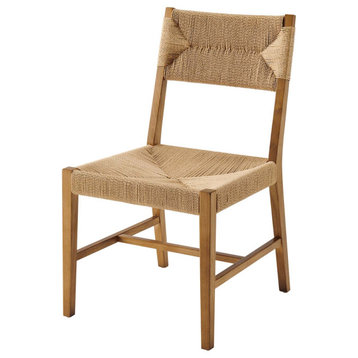 Side Dining Chair, Natural, Wood, Modern, Kitchen Bistro Restaurant Hospitality