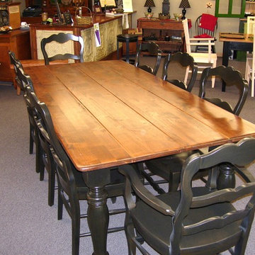 Faux Harvest Table Top with Turned Legs