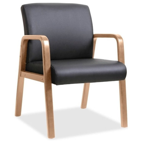Lorell Guest Chair, Bonded Leather Black Seat