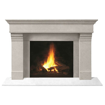 Fireplace Stone Mantel 1110.556 With Filler Panels, Natural, No Hearth Pad