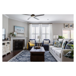 Durham Traditional Residence - Transitional - Living Room - Raleigh ...