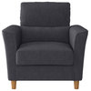 CorLiving Georgia Dark Gray Fabric Loveseat Sofa and Accent Chair Set - 3pcs