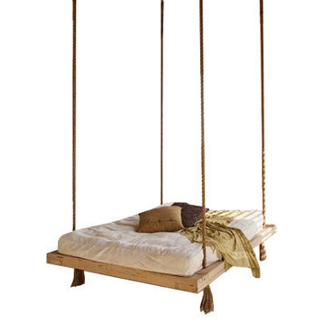 Nautical's Queen Swingbed, Dark Stain, Cypress Wood