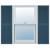 Cathedral Top Center Mullion, Open Louver Shutters, Classic Blue, 14.5"W x 64"H