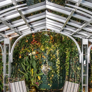 All glass & Aluminum Pergola w/Backlit LED Lighting