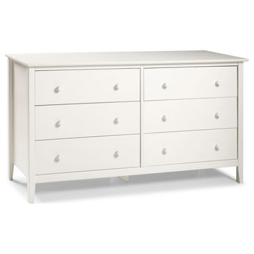 Simplicity Wood 6-Drawer Dresser, White