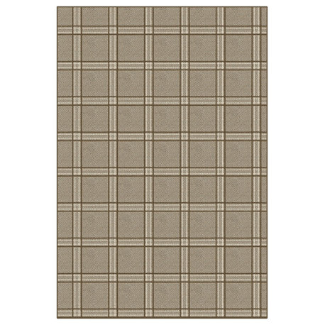 Coir Herrington Plaid Area Rug Milliken Tactesse Nylon, 4'x6'
