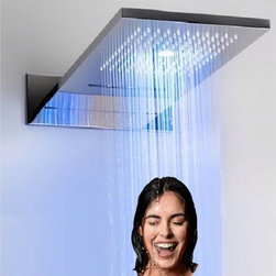 Lano 22" Contemporary Multi Color Water Powered Led Shower Head - Showerheads And Body Sprays