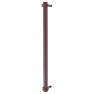 18" Refrigerator Pull With Groovy Accents, Antique Copper
