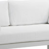 Benzara BM287723 Outdoor Sofa White Water Resistant Fabric, Aluminum Frame