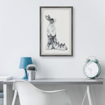 "Hare Family Portrait" Framed Painting Print