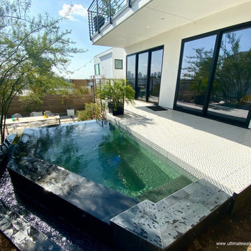 Los Angeles Contemporary Spa Build with Remodeled Deck and Backyard