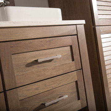 Handsome Hickory Homestead Bath - Vanity Cabinetry Close up