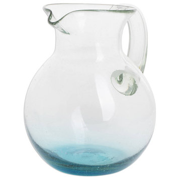 NOVICA Glistening Sea And Recycled Glass Pitcher