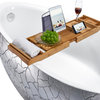 69" Freestanding Modern Acrylic Cement Grey Soaking Tub