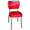 Handle Back Chrome Diner Chair, Cracked Ice Red