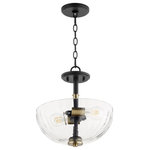 Quorum - Quorum 210-6980 Monarch - 2 Light Convertible Pendant - The Monarch series combines classic refinement witMonarch 2 Light Conv Noir/Aged Brass CleaUL: Suitable for damp locations Energy Star Qualified: n/a ADA Certified: n/a  *Number of Lights: 2-*Wattage:100w Medium Base bulb(s) *Bulb Included:No *Bulb Type:Medium Base *Finish Type:Noir/Aged Brass