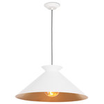 Regina Andrew - Viggo Pendant Large, White - Experience the beauty of modern design with our Viggo Pendant. Its clean silhouette is complemented by a subtly textured metal finish. Featuring a gold-leafed shade interior, the Viggo gives the room a warm glow and a sophisticated pop of contrast.