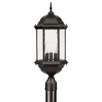 Main Street 3-Light Post Lantern, Old Bronze