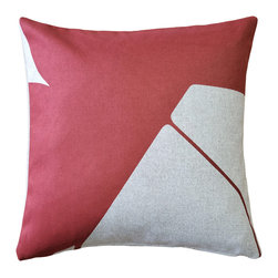 Pillow Decor - Boketto Spanish Red Throw Pillow 19x19, with Polyfill Insert - Decorative Pillows