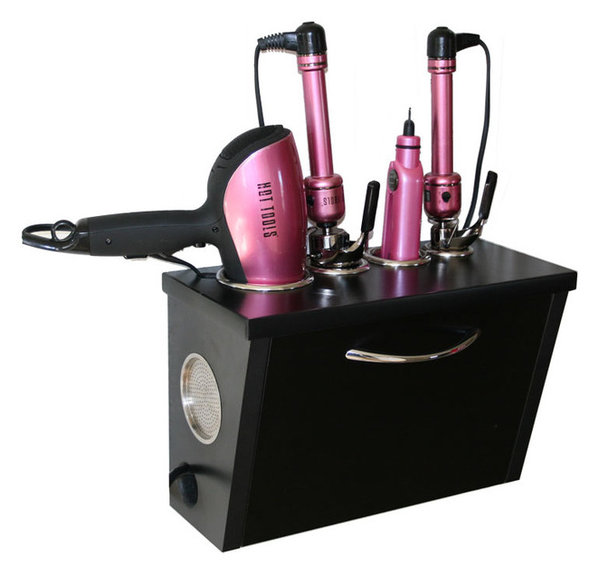 Curling Iron Dryer And Flat Holder Wall Mount Curling Iron Dryer And Flat Holder Wall Mount Black