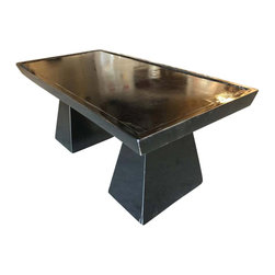Midcentury Geometric Sculptural Black Lacquer Coffee Table - Coffee Tables