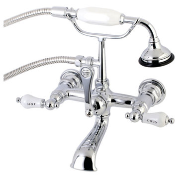 Kingston Brass AE556T Vintage Wall Mounted Clawfoot Tub Filler - Polished