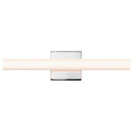 Sonneman - SQ-Bar LED Vanity Light With White Acrylic Shade, Polished Chrome, 18" - Dimmable Via: ELV