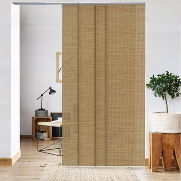 Adjustable Sliding Panel-Natural Woven Textures_Pecan