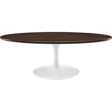 Halstead Oval-Shaped Coffee Table - Walnut
