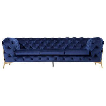Jack Modern Dark Blue Fabric Sofa Set