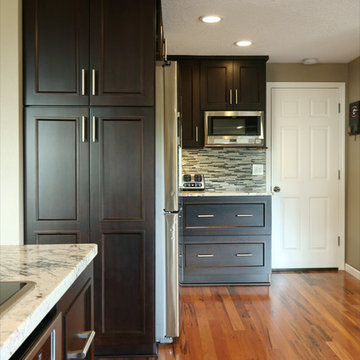 Kitchen & Media Wall Espresso Brown Cabinetry