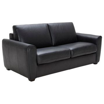 Ventura Sofa Bed, Black Leather