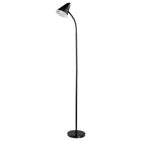 Globe Electric® 12708 Floor Lamp with White Mesh Plastic Shade, 59", Black