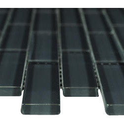 1x3 Dark Grey Glossy Subway Glass Mosaic Tiles - Home Accessories & Decor
