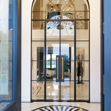 Arched Steel Doors With Golden Handle