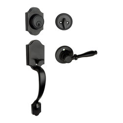 Designers Impressions - Villa Design Matte Black Door Lever, Valhala Handle Set - Door Entry Sets