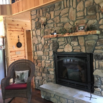 Door County Fieldstone Thin Stone Veneer Fireplace