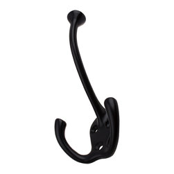 GlideRite Hardware - Coat Tri-Hooks, Matte Black - Wall Hooks