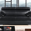 69" Black And Silver Faux Leather Love Seat