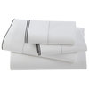 Kassatex Fiesole Collection Twin Fitted Sheet, Charcoal