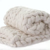 Chunky Knit Throw, Cream Merino Wool