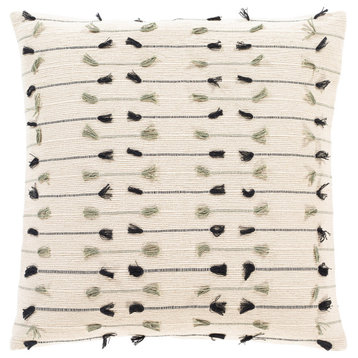 Justine JTI-003 Pillow Cover, Beige, 20"x20", Pillow Cover Only