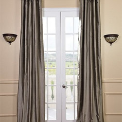 Silver Grey Thai Silk Curtains - Curtains