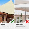 Yescom 2 Packs 10'x13' Rectangle Sun Shade Sail Beige Top Canopy 97% UV Block